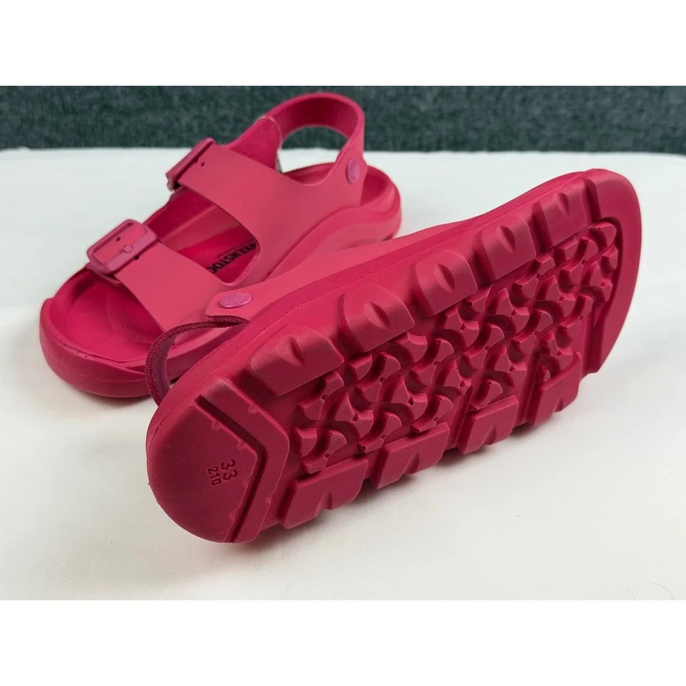 NWT Birkenstock Mogami Terra Beetroot Pink Sandals Kids Ankle Strap 33 US 2-2.5